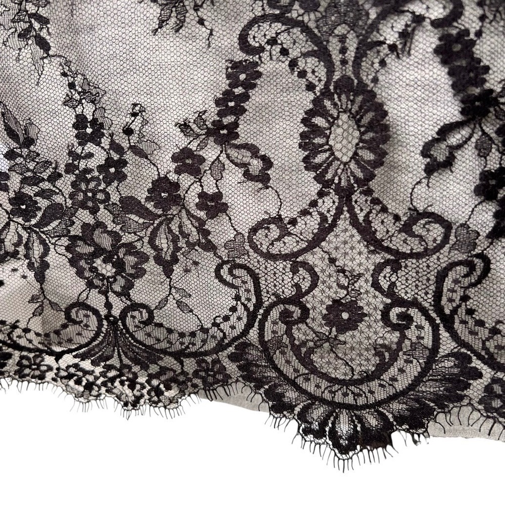 Mason 100% Cashmere Top Women Sheer Black Lace Size Small Office Siren Coquette - Picture 13 of 15